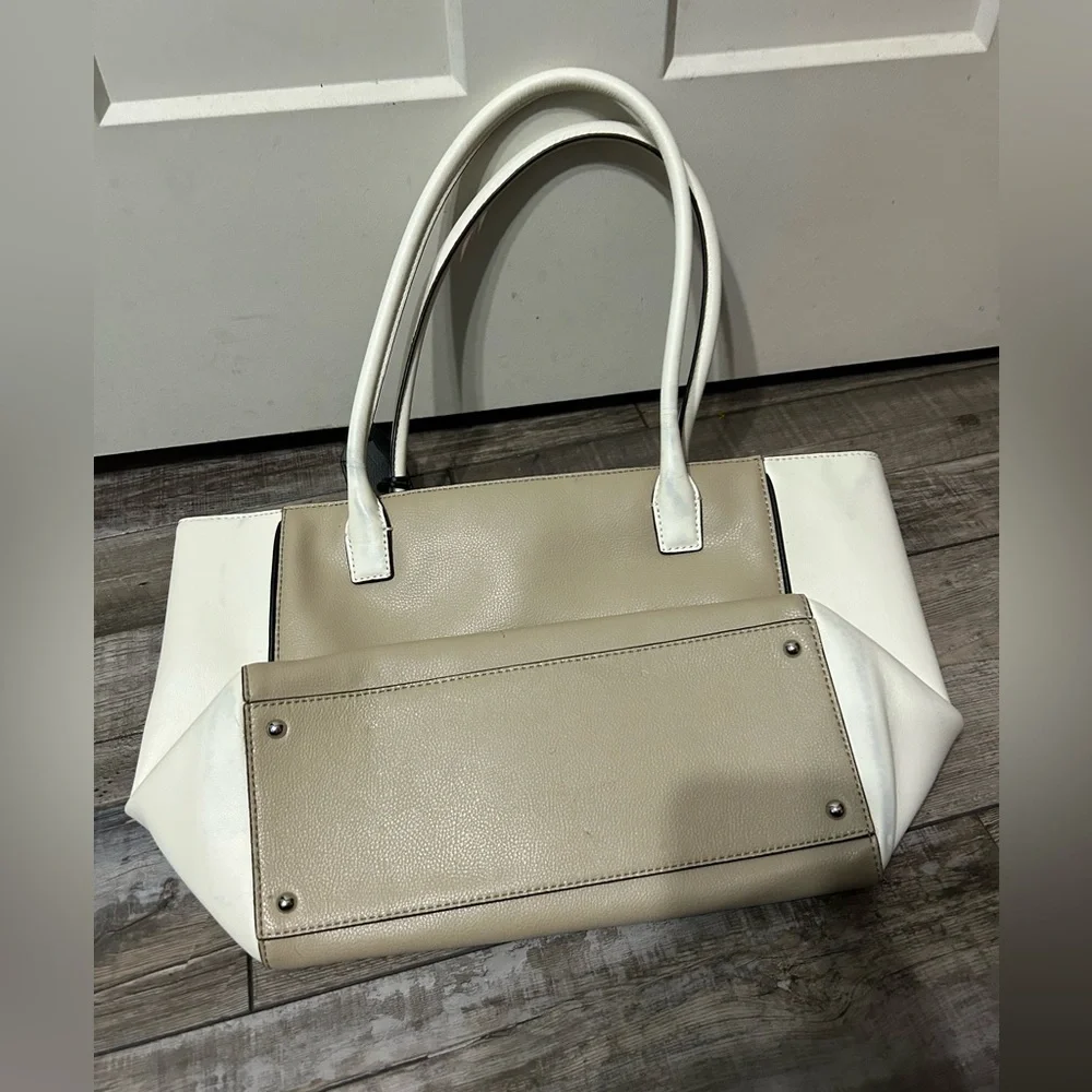 Ralph Lauren large Shoulder purse tote bag Ivory Taupe Black